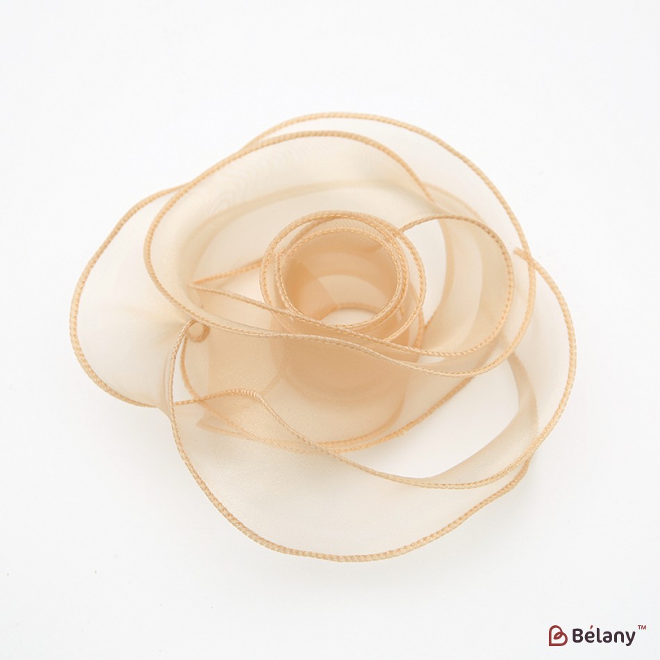 "Premium" organza ribbon, gold, 4cm / 9.14m #062