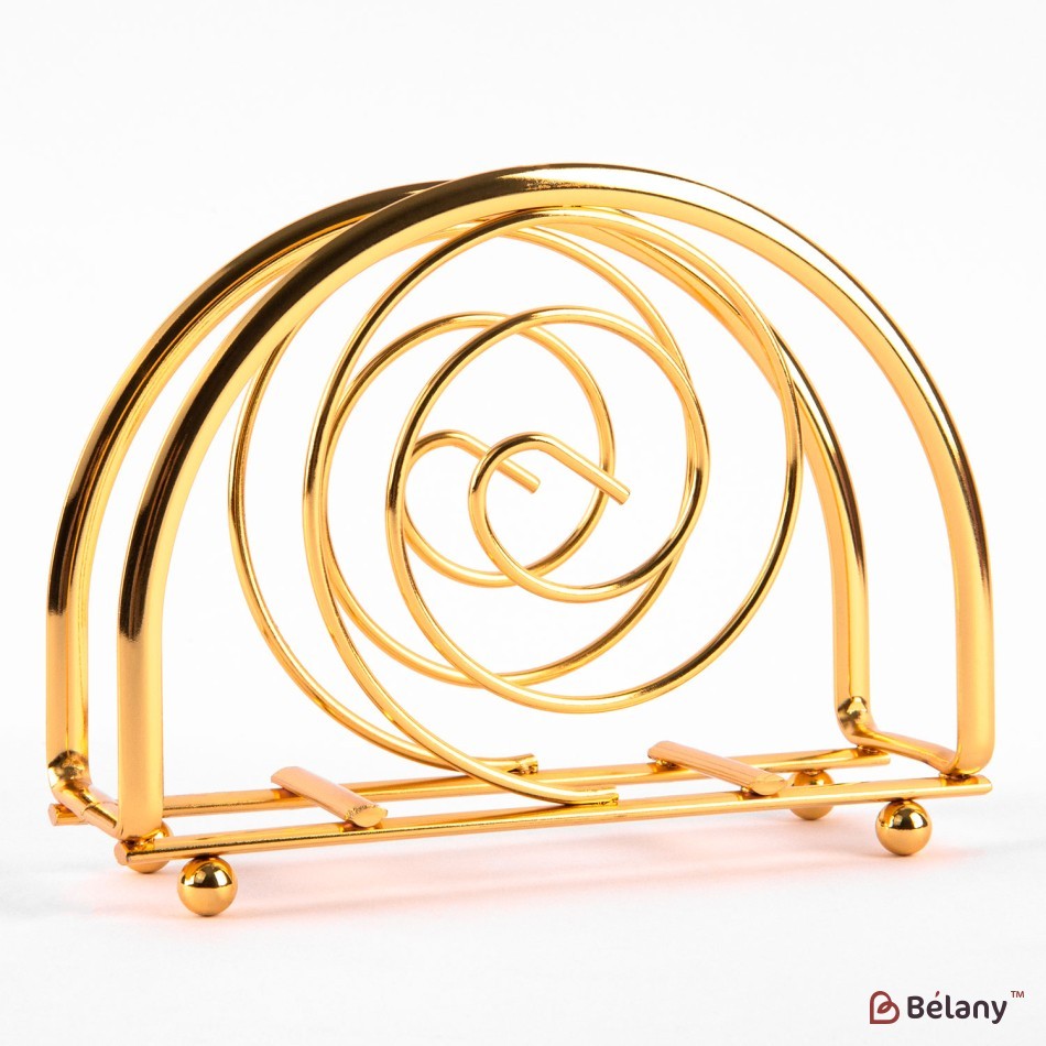 "Whirl" napkin holder, gold, 9x13 | 2