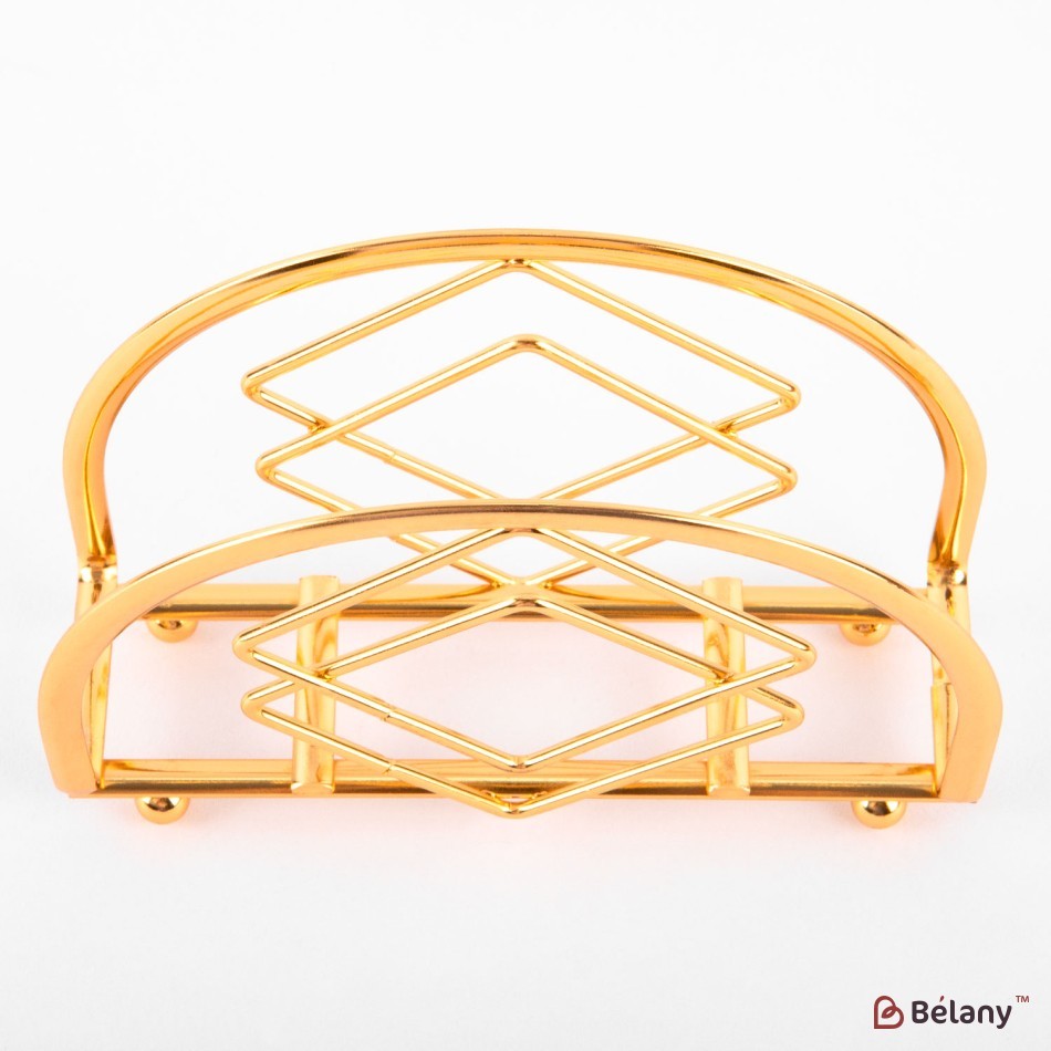 "Square" napkin holder, gold, 9x13 | 3