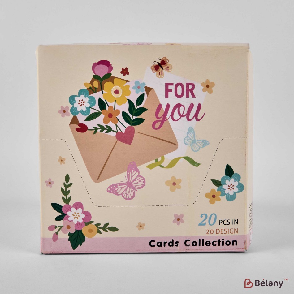 Carduri cadou 3D cu plic, 20 buc, 20 modele, 13x13cm