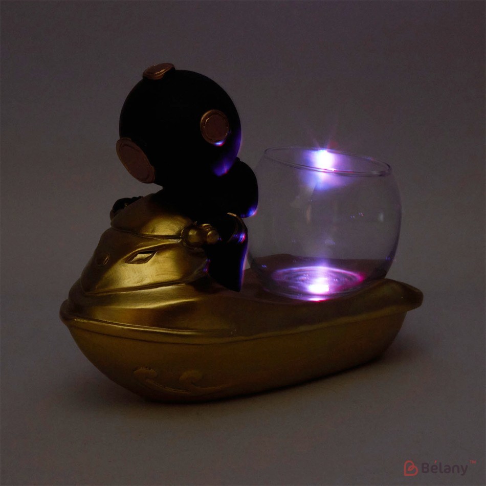 Scuba Diver pe scuter pentru obiecte mici, strălucește, "Scuver #1" 19/12cm | 3