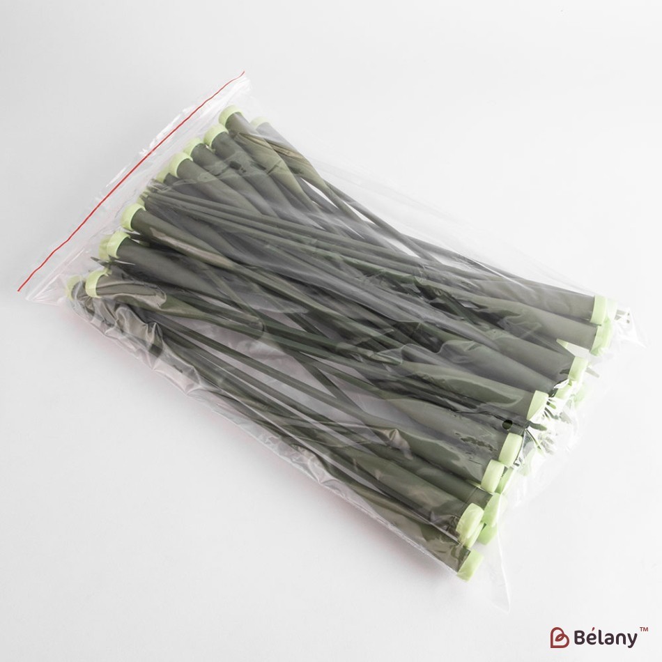 Set of 50 vials of water for flowers, green color, length 30 cm | 2