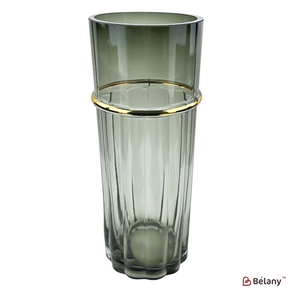 Vaza de sticla "Feeling L" gri | 2