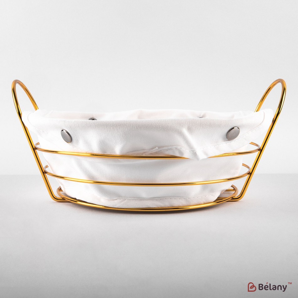 Cos de paine "Peana circle", alba, 23x23x8