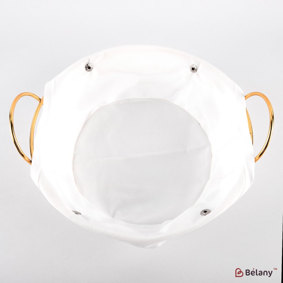 Cos de paine "Peana circle", alba, 23x23x8 | 3