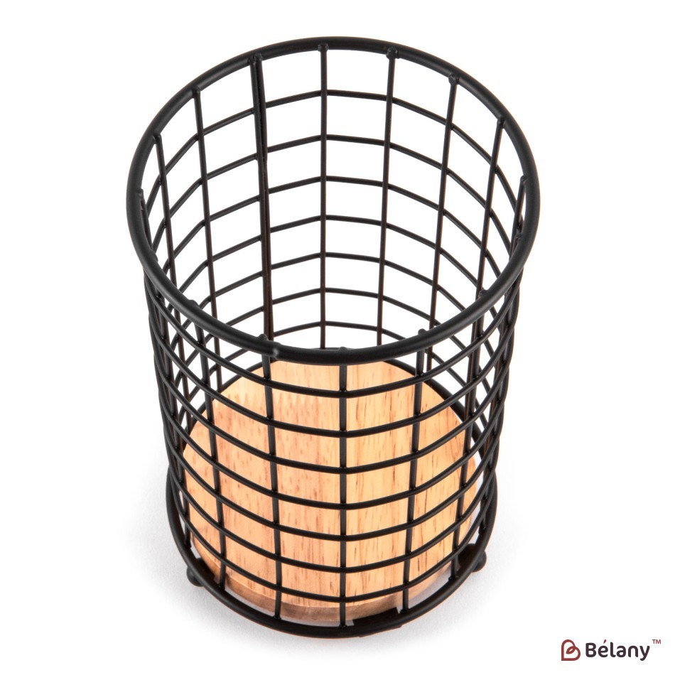 Suport de fier pentru tacâmuri și ustensile de bucătărie, negru 16cm | 2