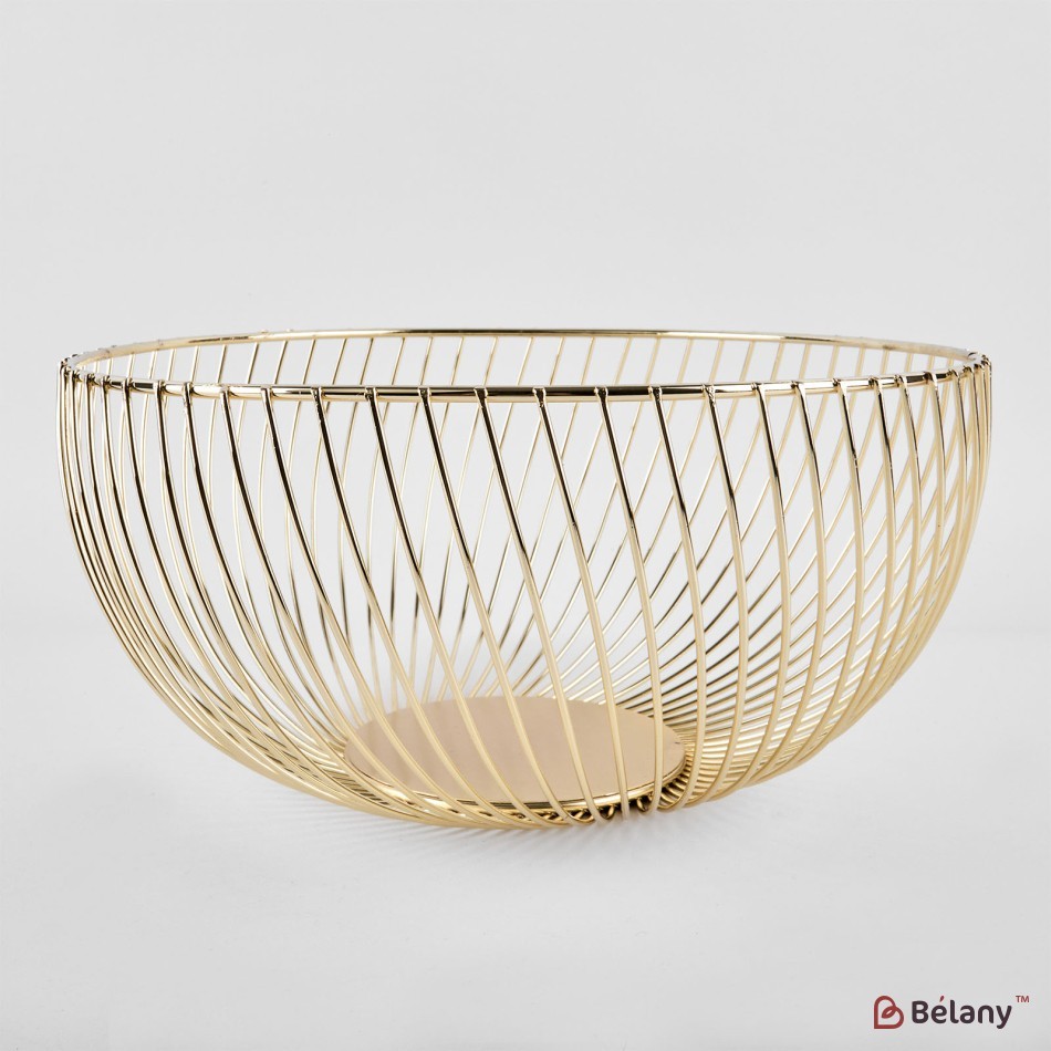 Gold fruit vase 25x12 "Lines"