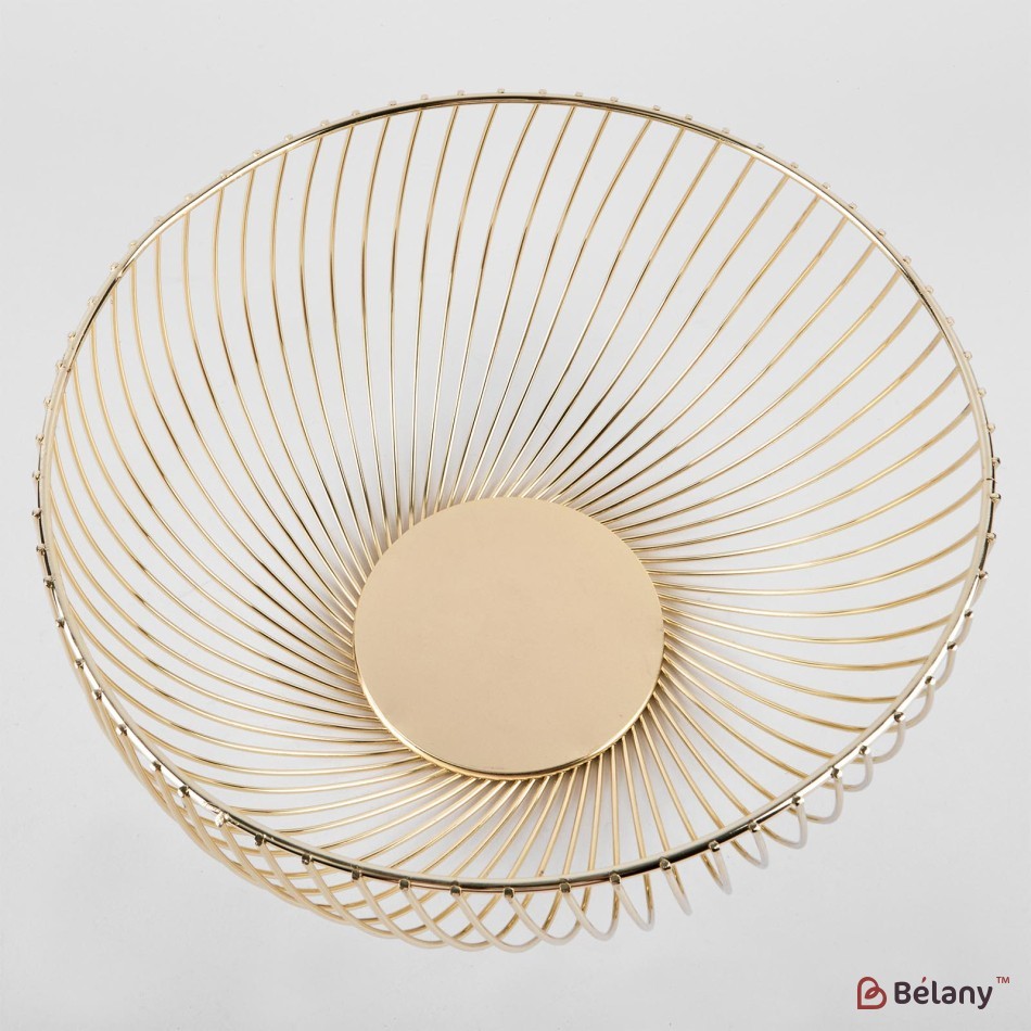 Gold fruit vase 25x12 "Lines" | 2