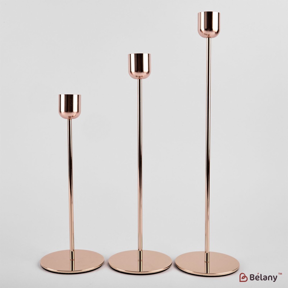Set of 3 candlesticks "Сastron" 31/26/21 gold