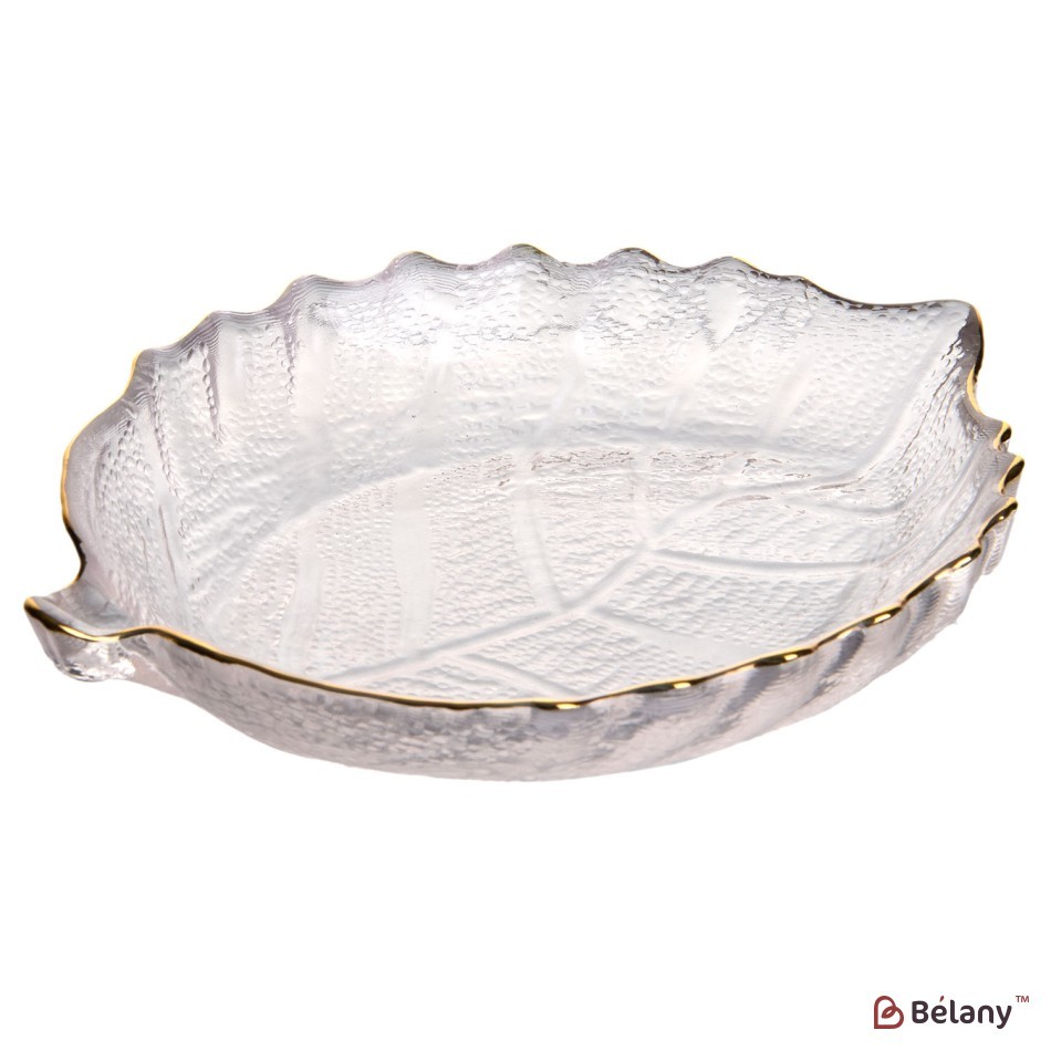 Platou din sticlă „Leaf”, 2.5/17/13 cm