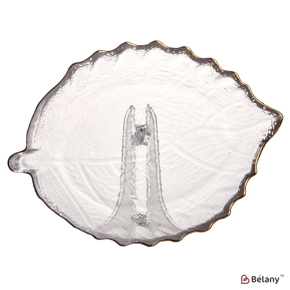 Platou din sticlă „Leaf”, 2.5/17/13 cm | 3