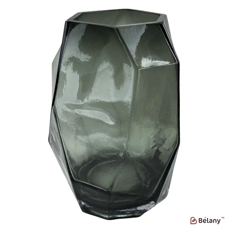Vaza de sticla "Octa S" gri