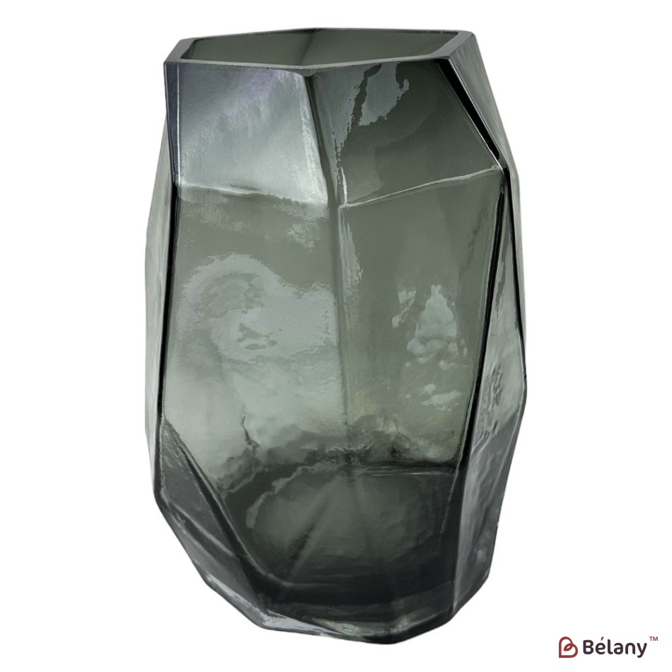 Vaza de sticla "Octa S" gri | 2