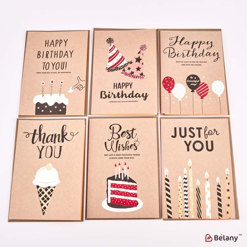 Carduri cadou cu plic, 16 buc, 8 modele, 18x12.5cm