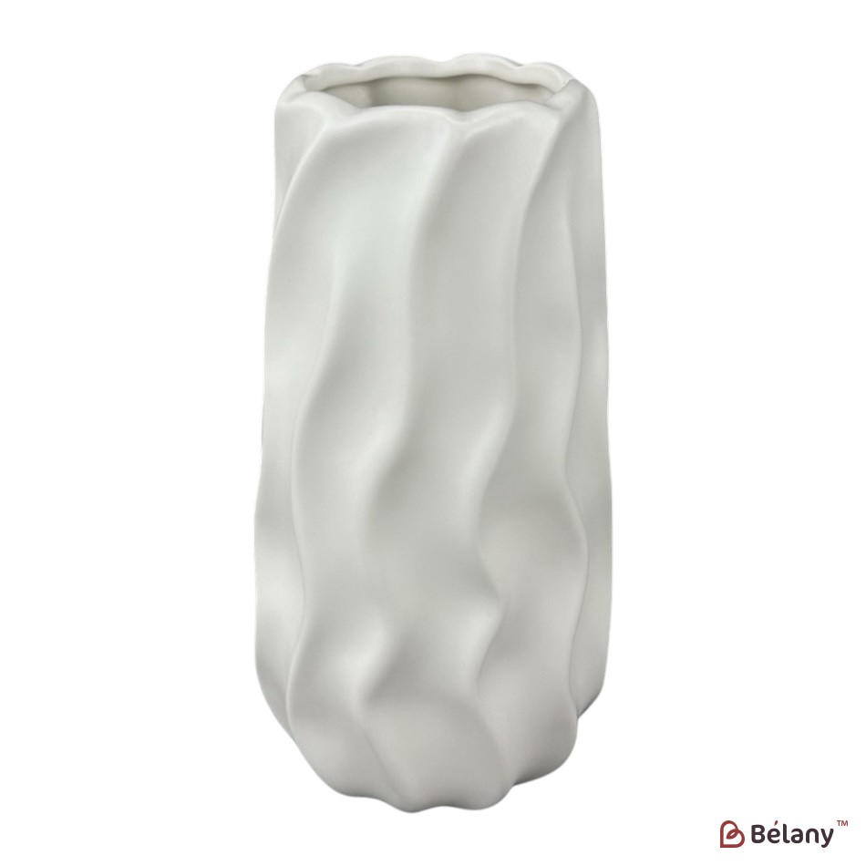 Vaza din ceramica "Val" alb