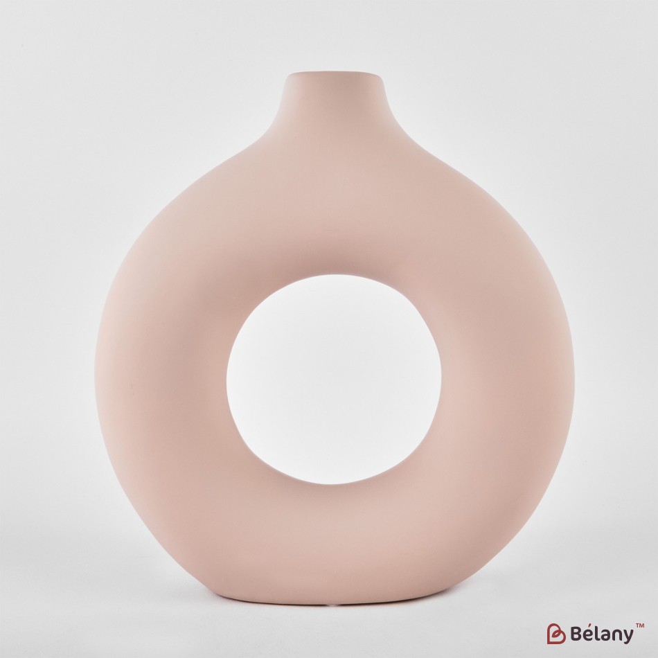 Vaza ceramica "Buddha" roz 14x13