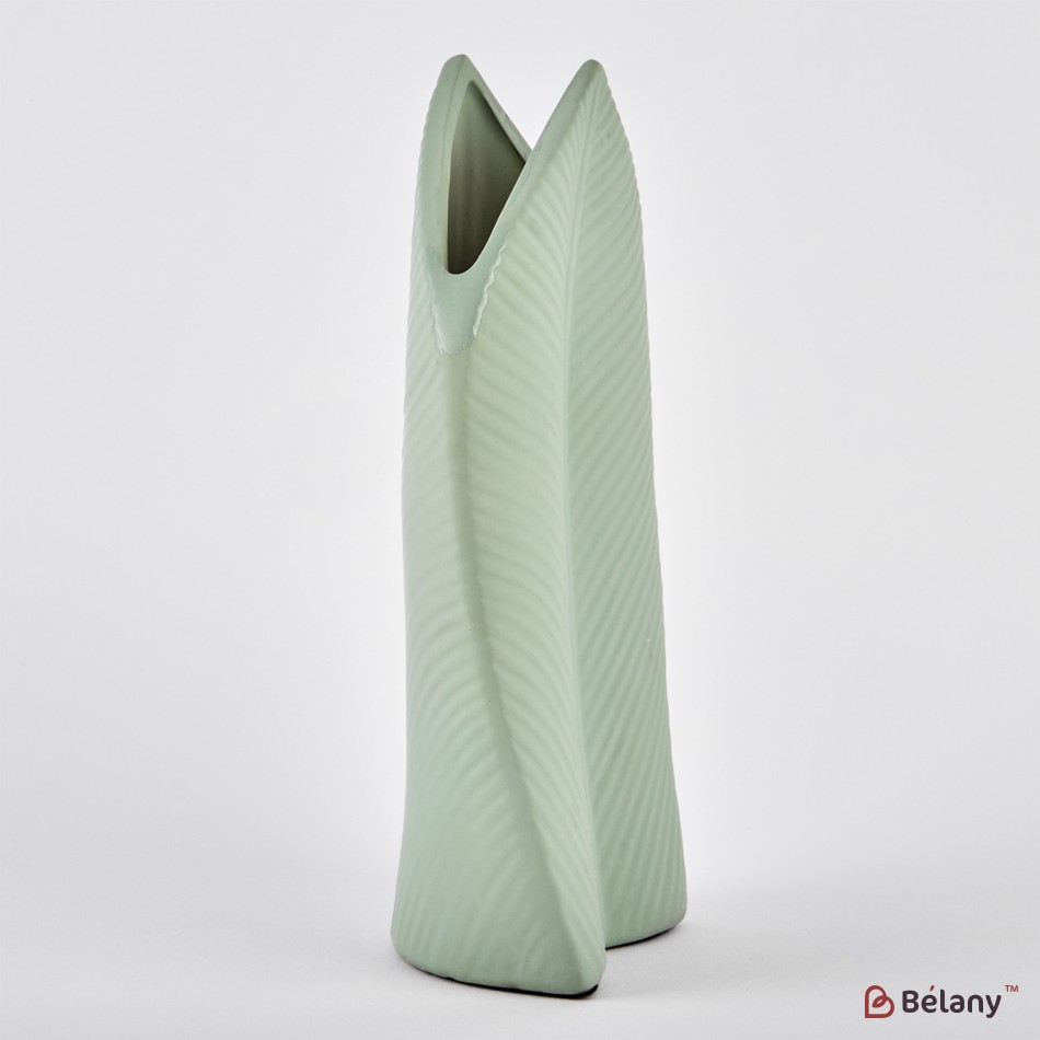 Vaza ceramica "Leaf" verde 20x3 | 2