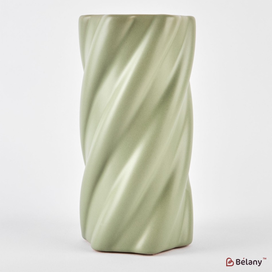 Vaza ceramica "Whirl s" verde 20x10