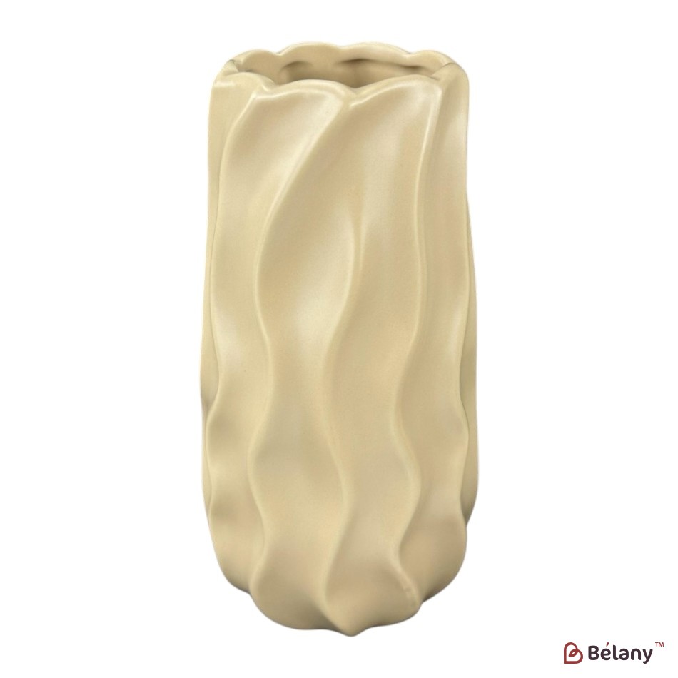 Vaza din ceramica "Val" crema