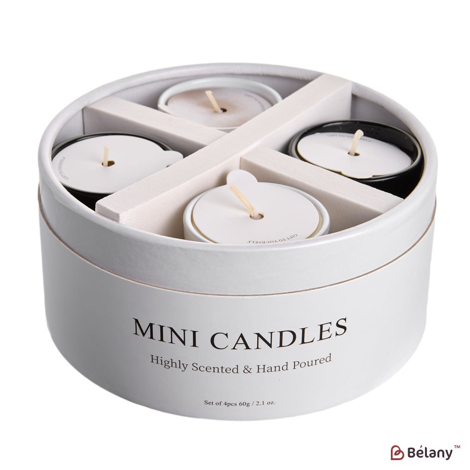 Set of 4 aromatic candles, 30 grams each, 4 scents