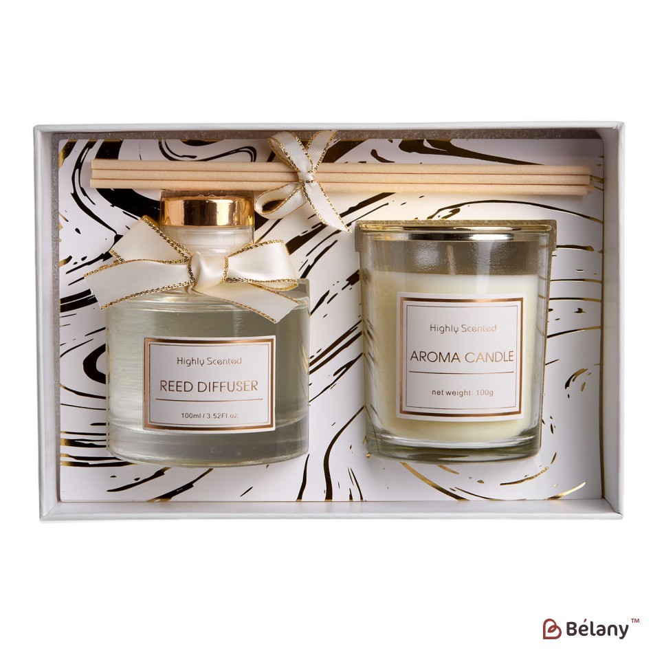 "Gifty" Amber allure aroma diffuser and aroma candle set