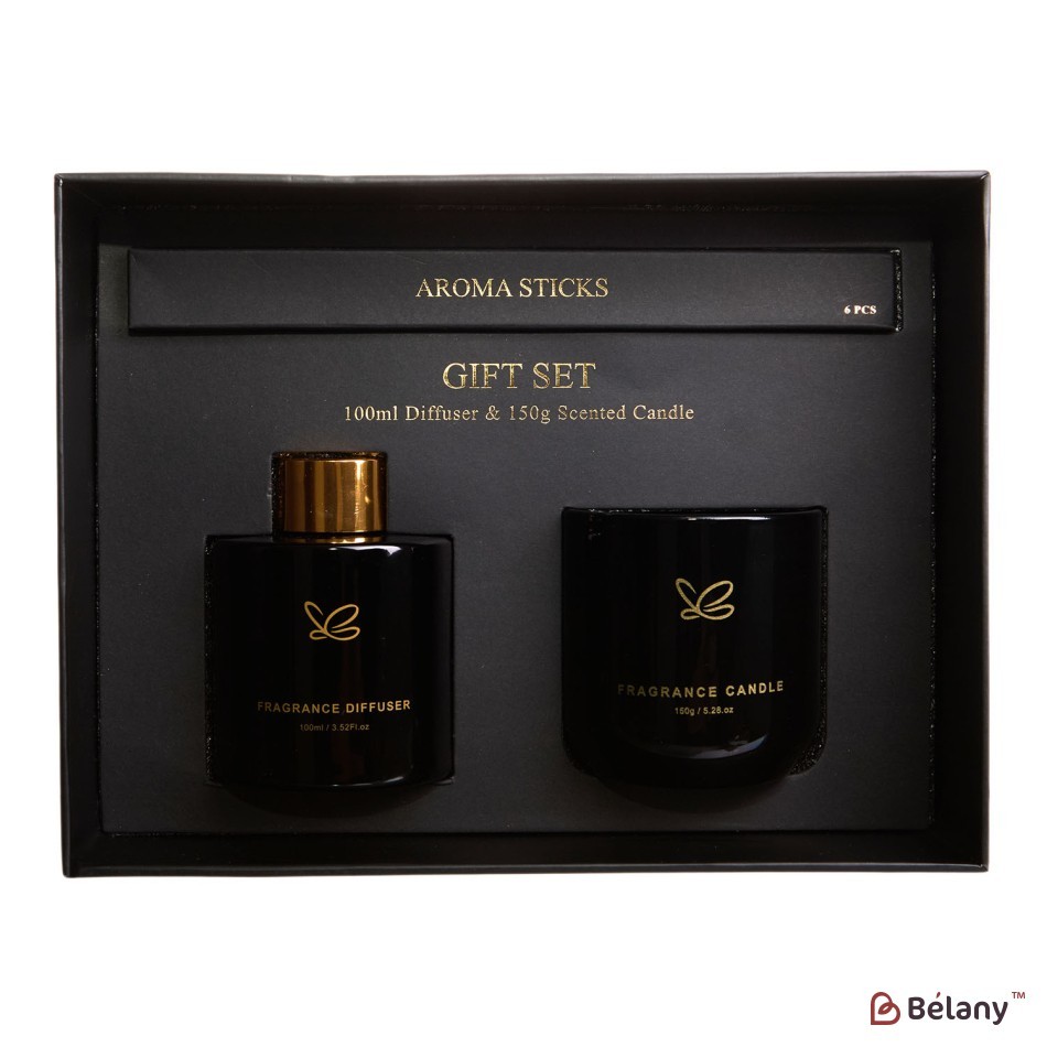 Set difuzor de aromă și lumânare de aromă "Golden" Rose oud