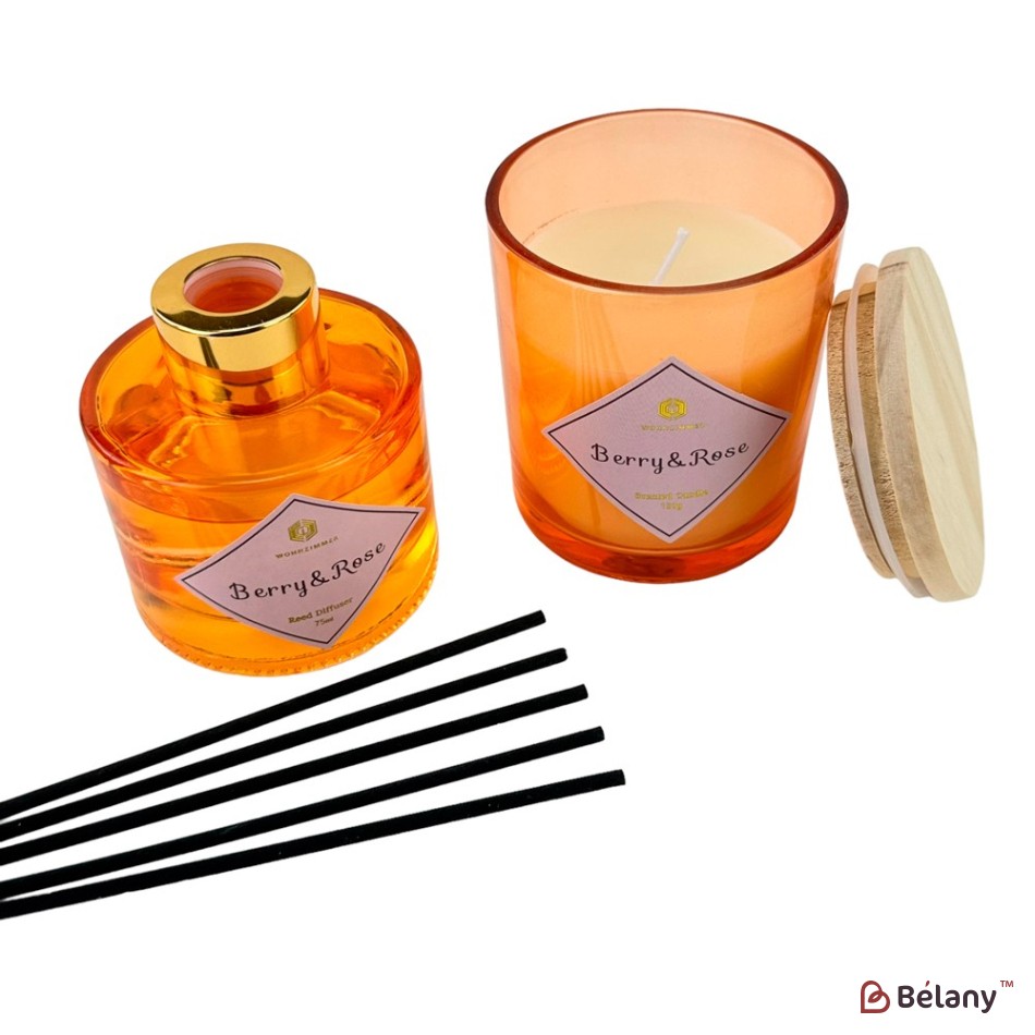 Lumânare parfumată și difuzor de aromă „Radiant” fructe de padure si trandafir | 2