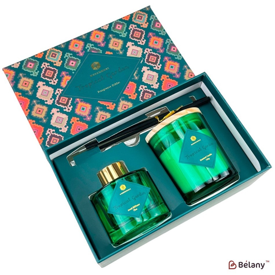 Scented candle and aroma diffuser "Radiant" tropical garden