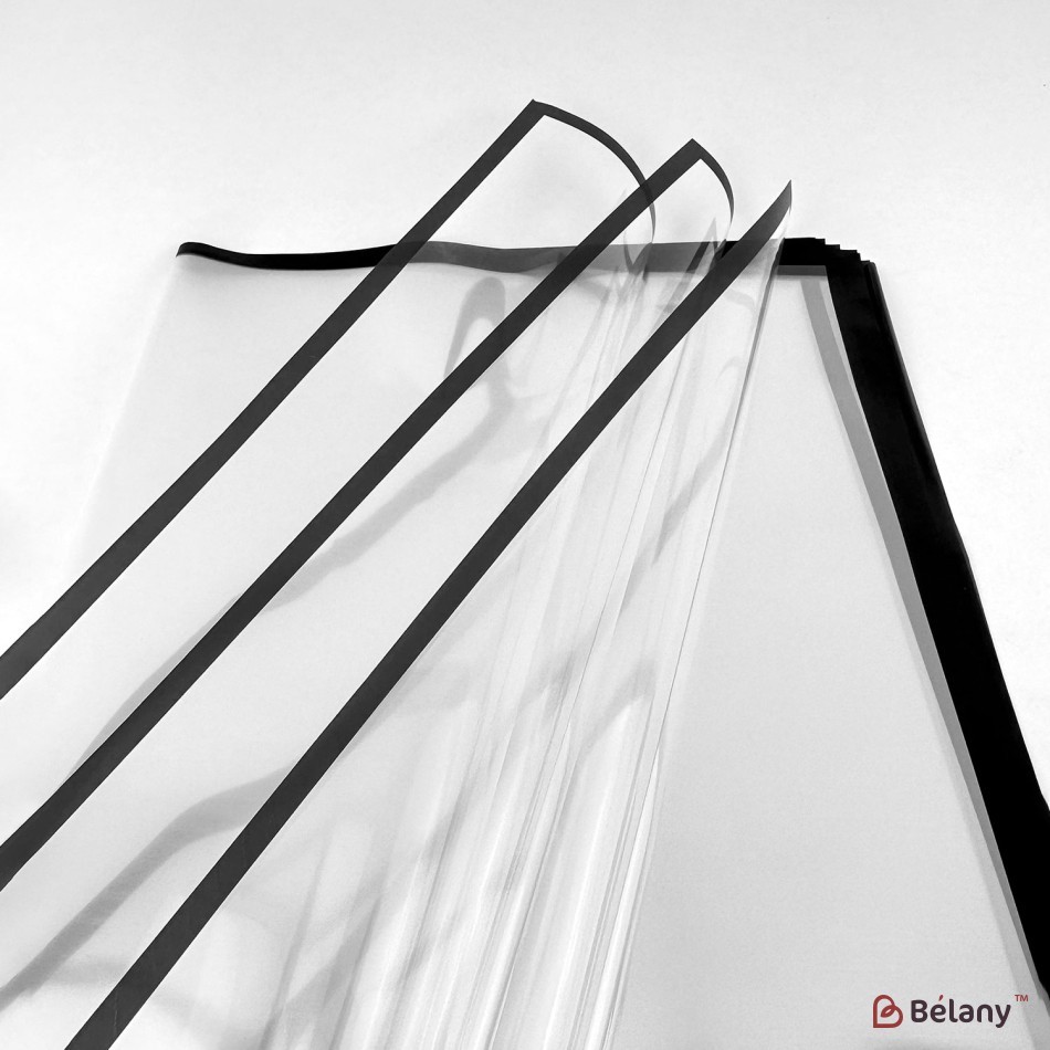 Celofan transparent dungi "Line" negru | 2