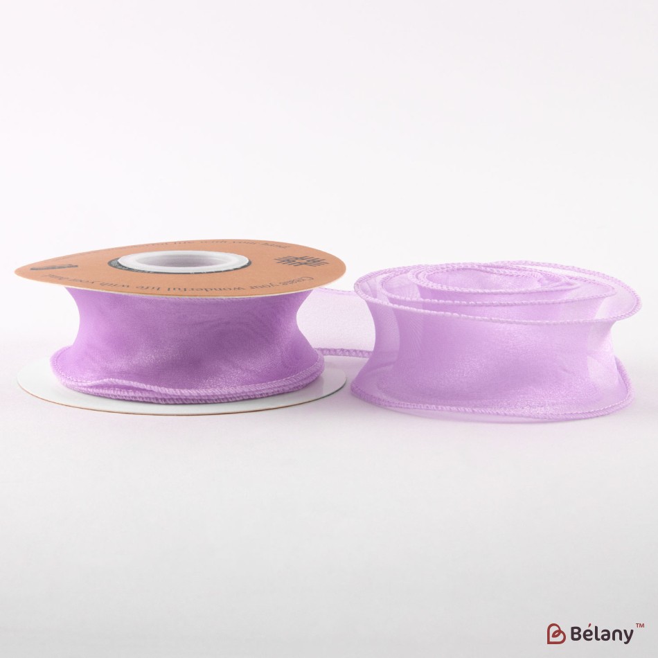 Panglică din organza "Uni", liliac,  4cm / 9,11m #17 | 3