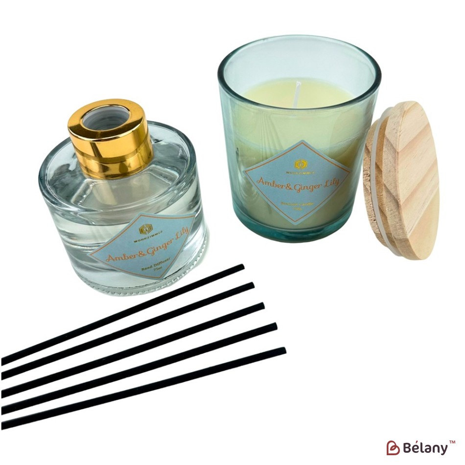 Scented candle and aroma diffuser "Radiant" lily amber ginger | 2