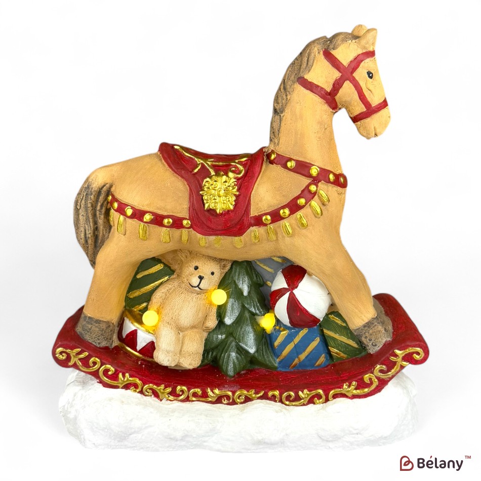 Figurina de Crăciun „Cal balansoar”, 37/11/32 lumină,3 buc. baterii AA | 5