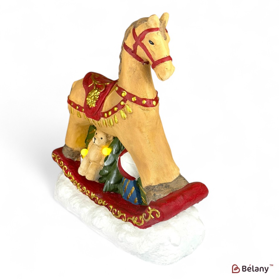 Figurina de Crăciun „Cal balansoar”, 37/11/32 lumină,3 buc. baterii AA | 4