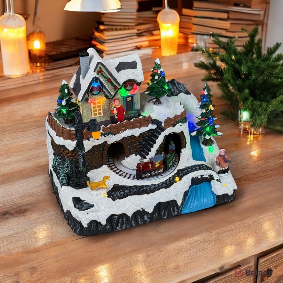 Figura interactivă „Christmas Town” 3xAA, USB, 8 melodii | 4
