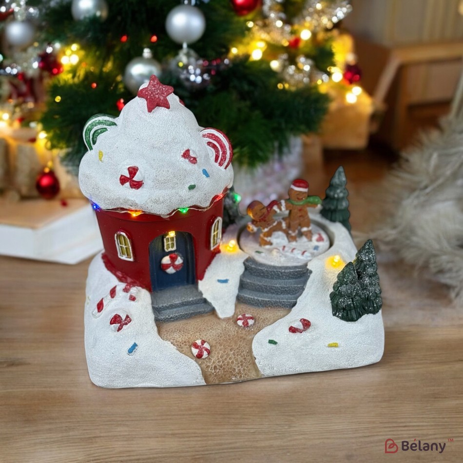 Figura interactivă „Christmas Town #8” 3xAA, USB, 8 melodii | 2
