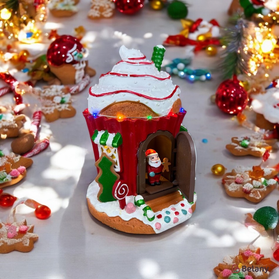 Figurină interactivă „Christmas Town #9” 3xAA, USB, 8 melodii | 5