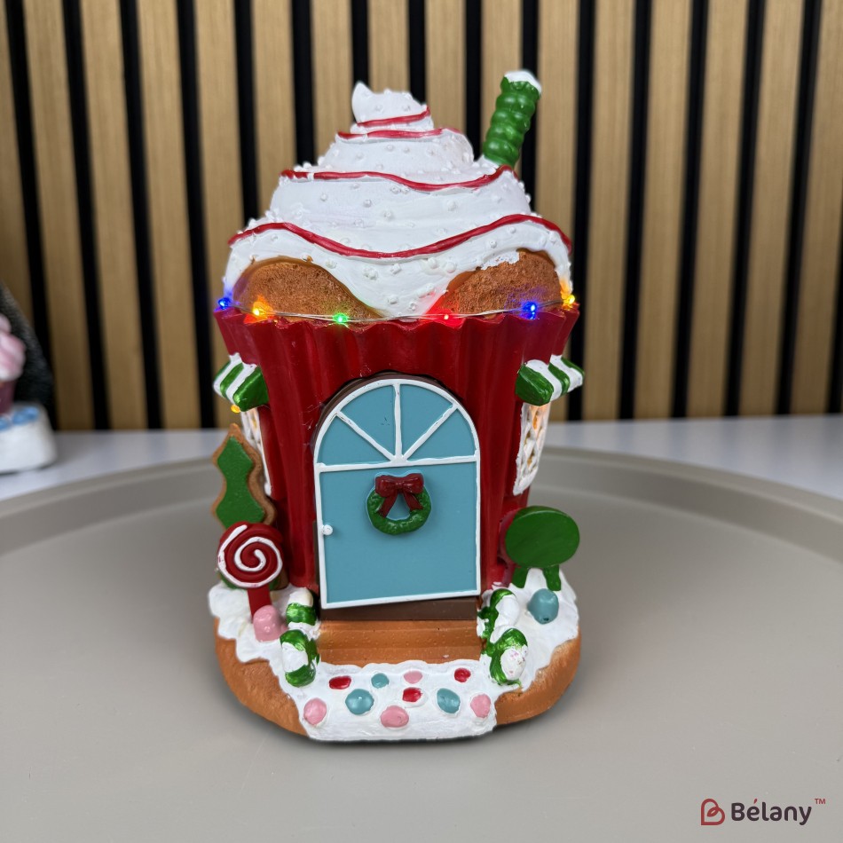 Figurină interactivă „Christmas Town #9” 3xAA, USB, 8 melodii | 4