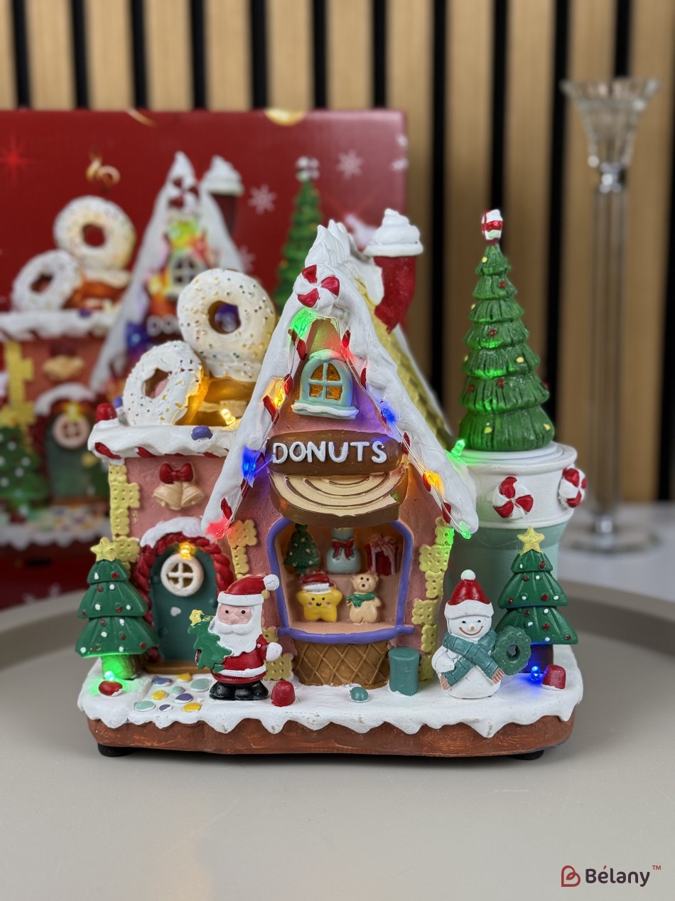 Figurină interactivă „Christmas Town #10” 3xAA, USB, 8 melodii | 4