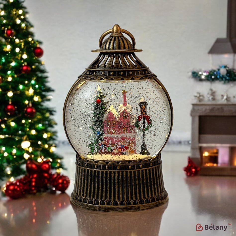 Figurină interactivă „Lampa de Crăciun #2” căderea zăpezii | 2