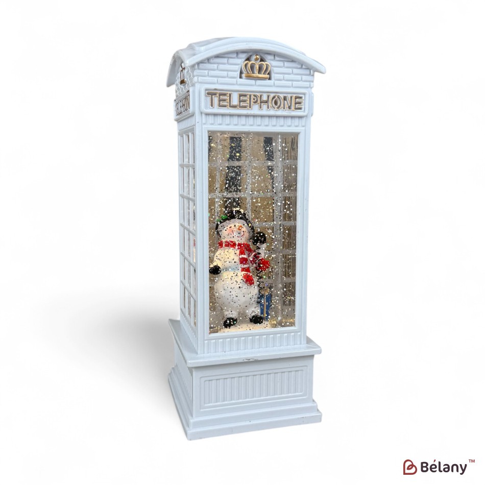 Figurină interactivă „Cabină telefonică #1” căderea zăpezii
