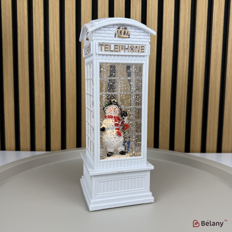 Figurină interactivă „Cabină telefonică #1” căderea zăpezii | 3
