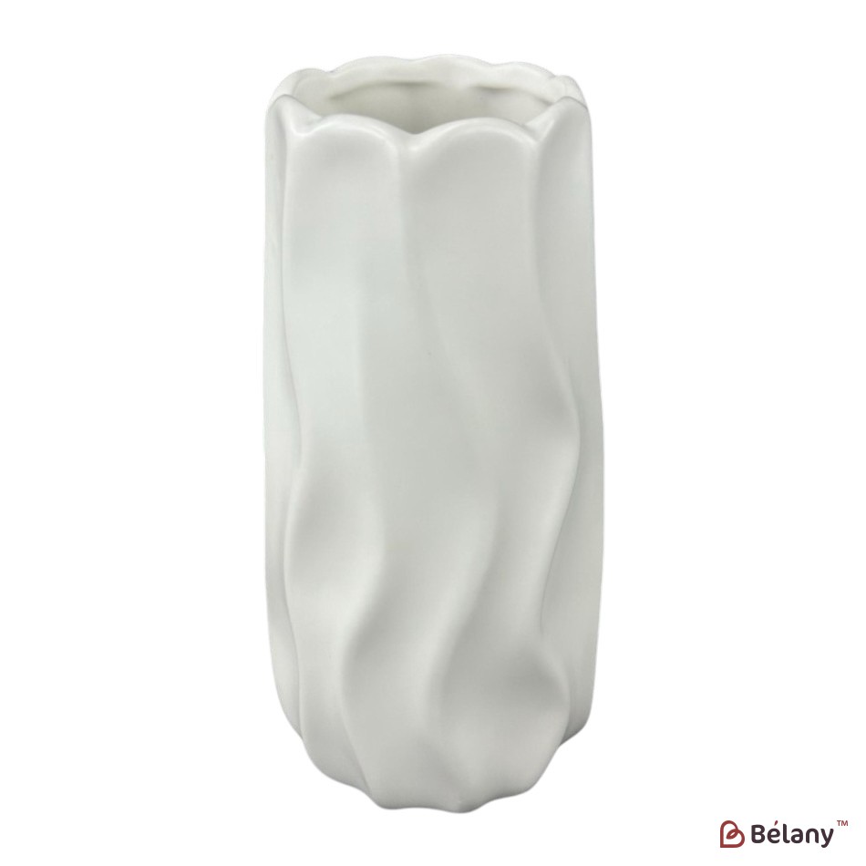 Vaza mica din ceramica "Val" alb