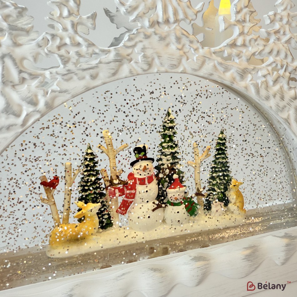 Interactive figurine "Forest" white, music, light, USB, 3 pcs AA batteries | 2