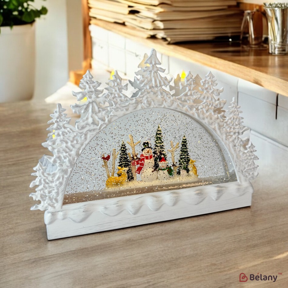 Interactive figurine "Forest" white, music, light, USB, 3 pcs AA batteries | 3
