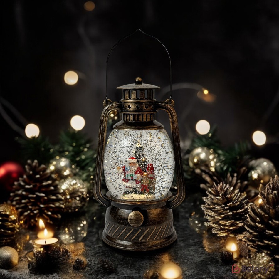 Figurină interactivă „Lampă antică #3” bronz, muzică, lumină, USB, 3 buc. baterii AA | 2