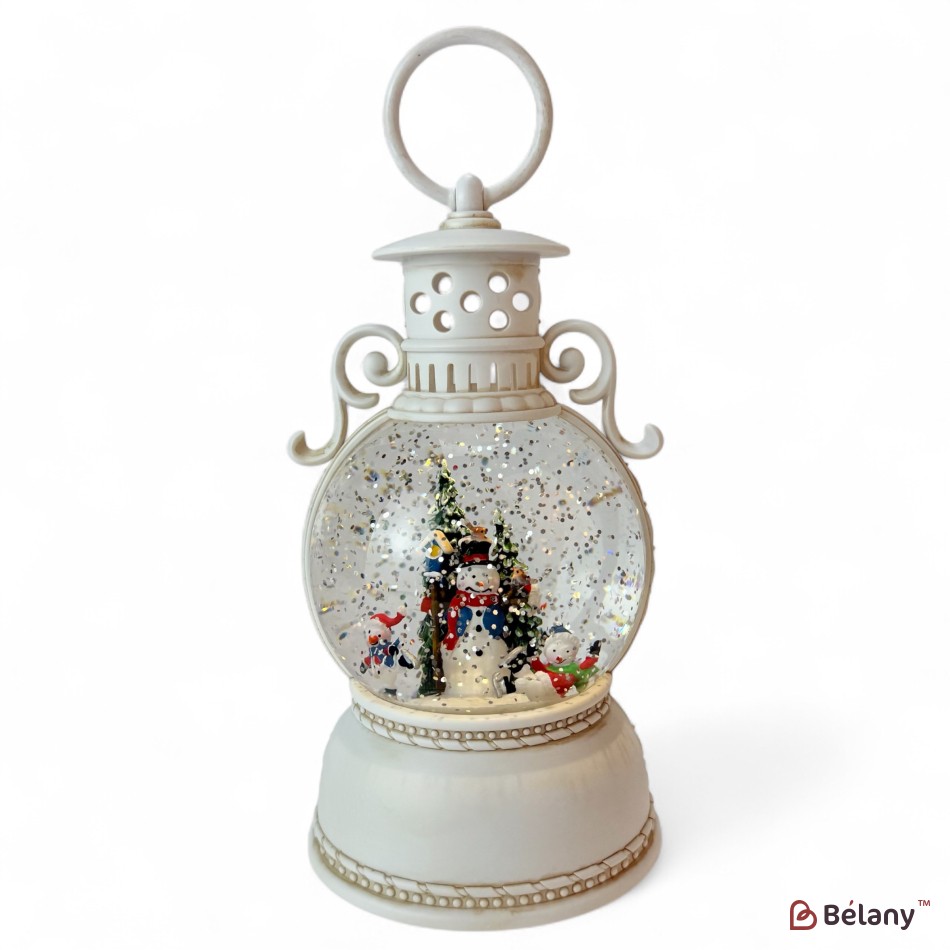 Figurină interactivă „Lampă antică #6” alb, muzică, lumină, USB, 3 buc. baterii AA