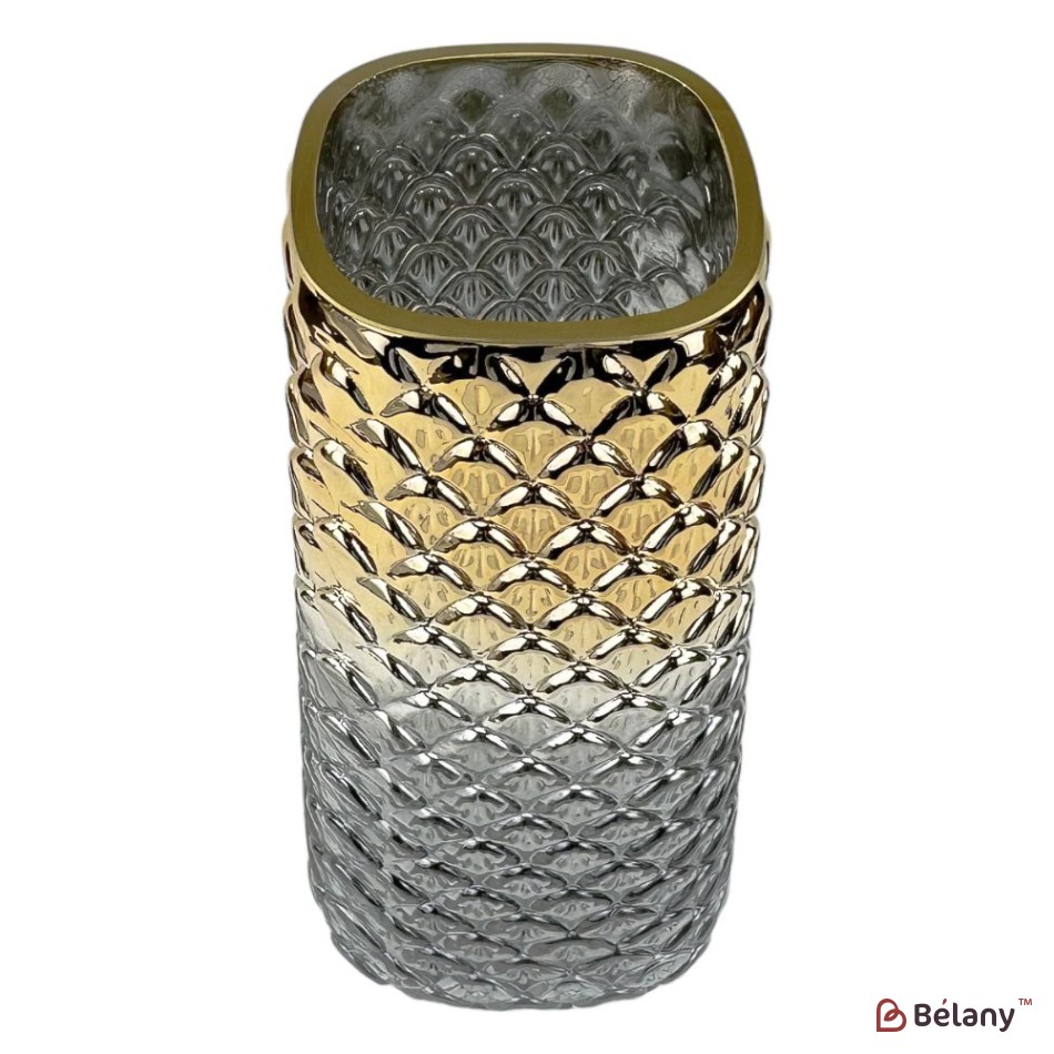 Vaza de sticla "Scales L" mat cu aur | 3