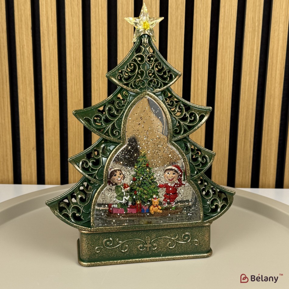 Figurină interactivă „Starea de spirit festiva”Muzică, lumină, USB, 3 buc. baterii AA | 2
