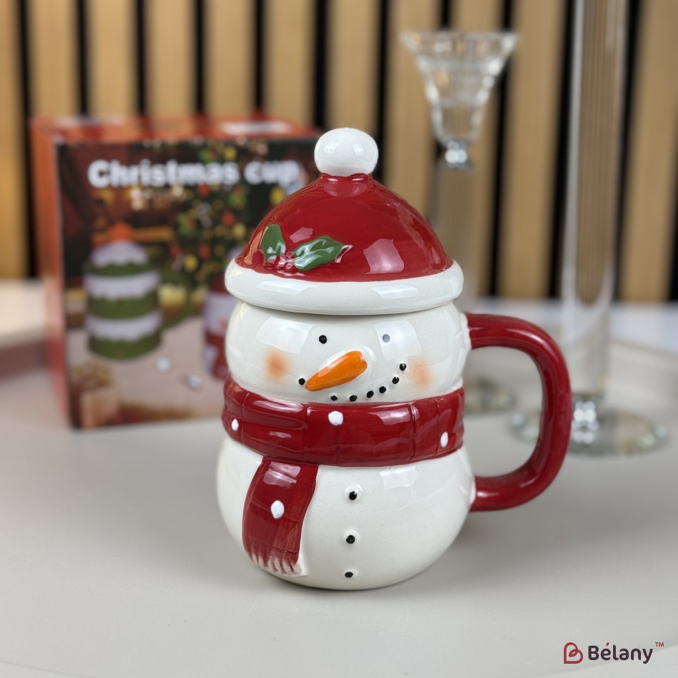 Cană de Revelion cu capac „Super”, om de zăpadă 9/13 | 3