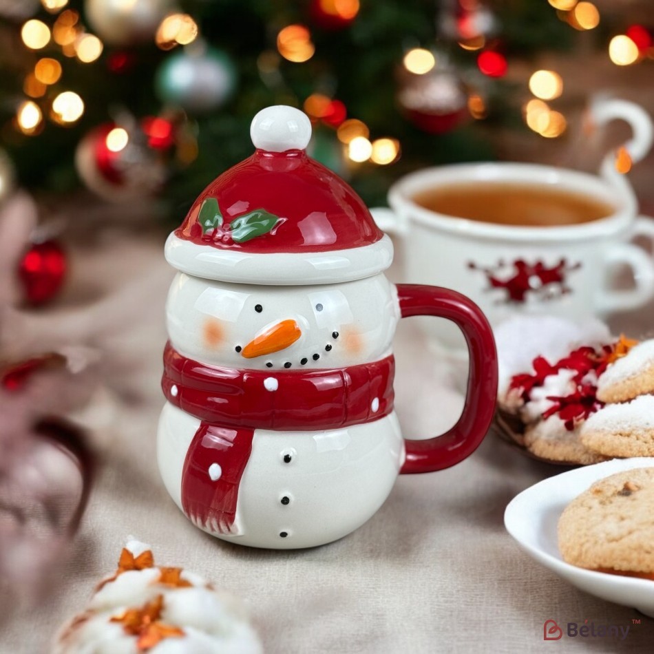 Cană de Revelion cu capac „Super”, om de zăpadă 9/13 | 2